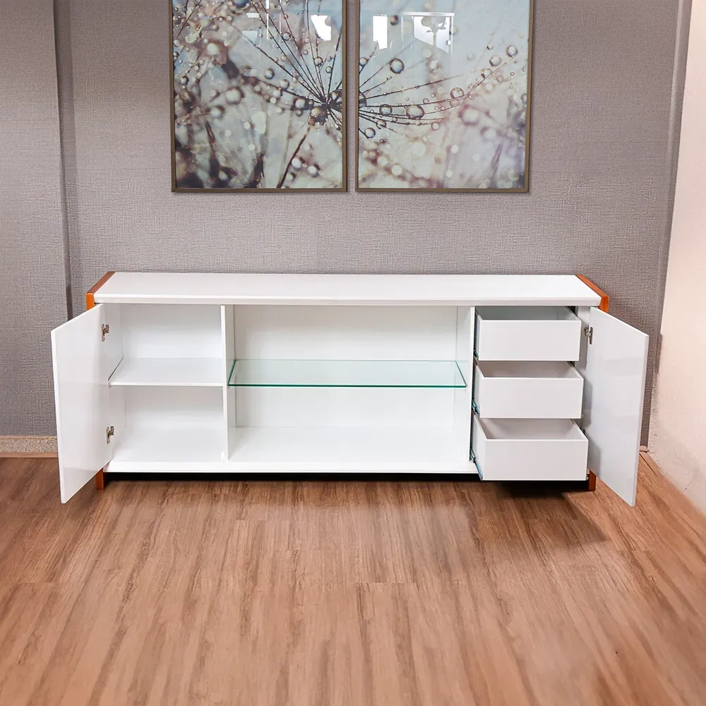 Buffet Jusmar Suiça 2,00m Castanho Branco 01