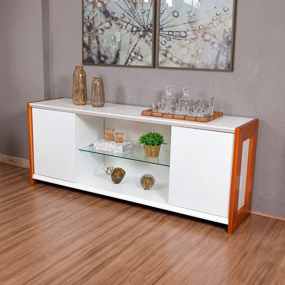 Buffet Jusmar Suiça 2,00m Castanho Branco 02