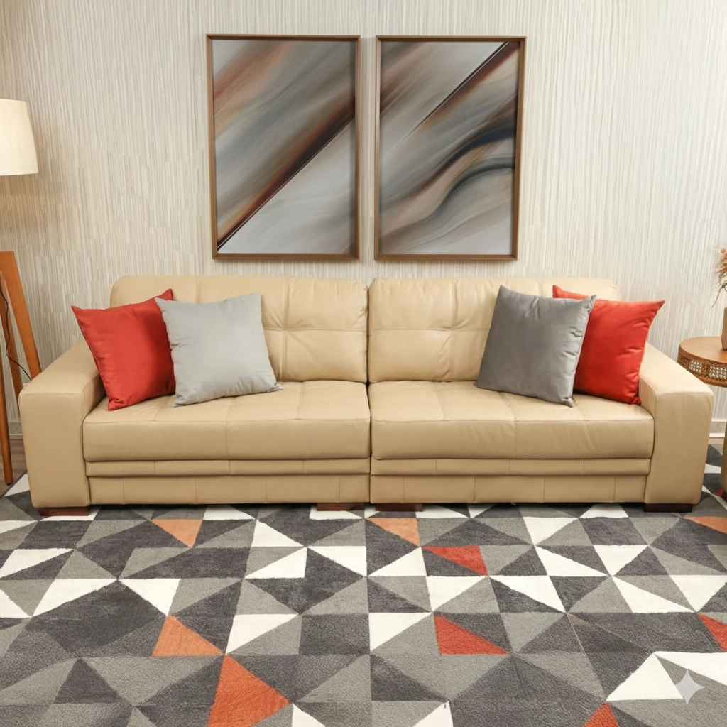 Sofá Milano 2,80Mts Couro Bege_01