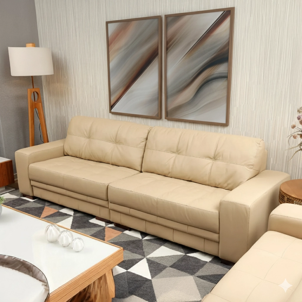 Sofá Milano 2,80Mts Couro Bege_02