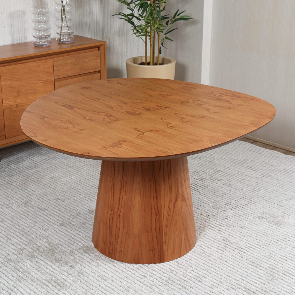 MESA JANTAR LONDRES ORGANICA 1,38M CASTANHO