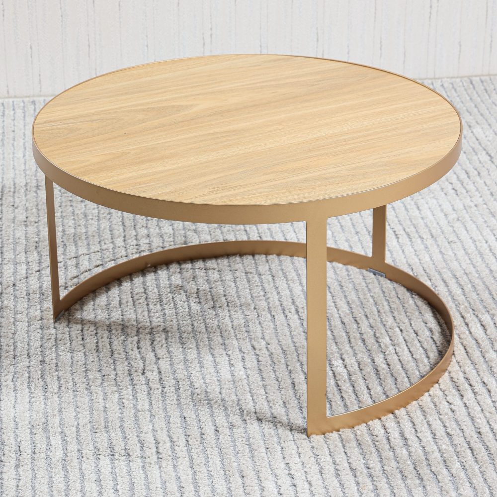 MESA DE CENTRO LUNA 70 X 40 DOURADO/FREIJO