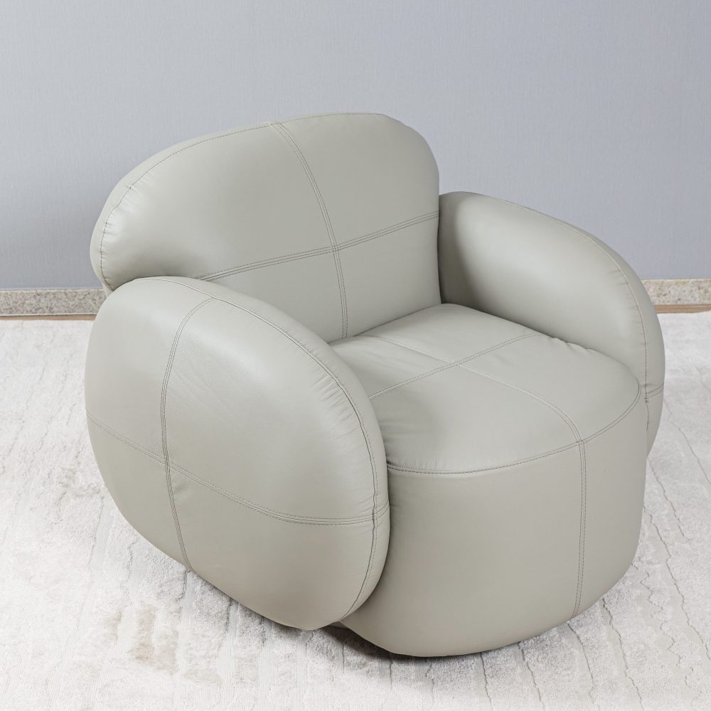 POLTRONA PAOLLA GIRATORIA COURO