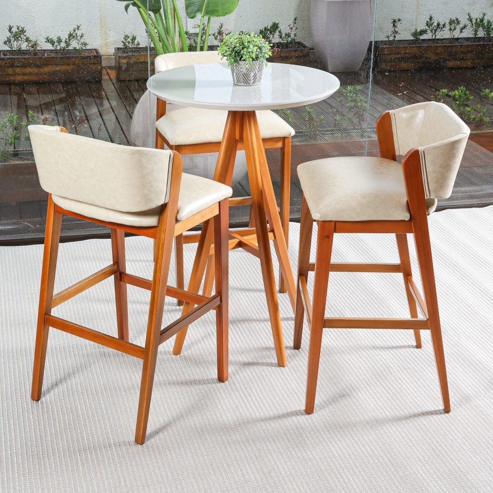BISTRO NESTOR COM 3 BANQUETA MIAMI MARFIM