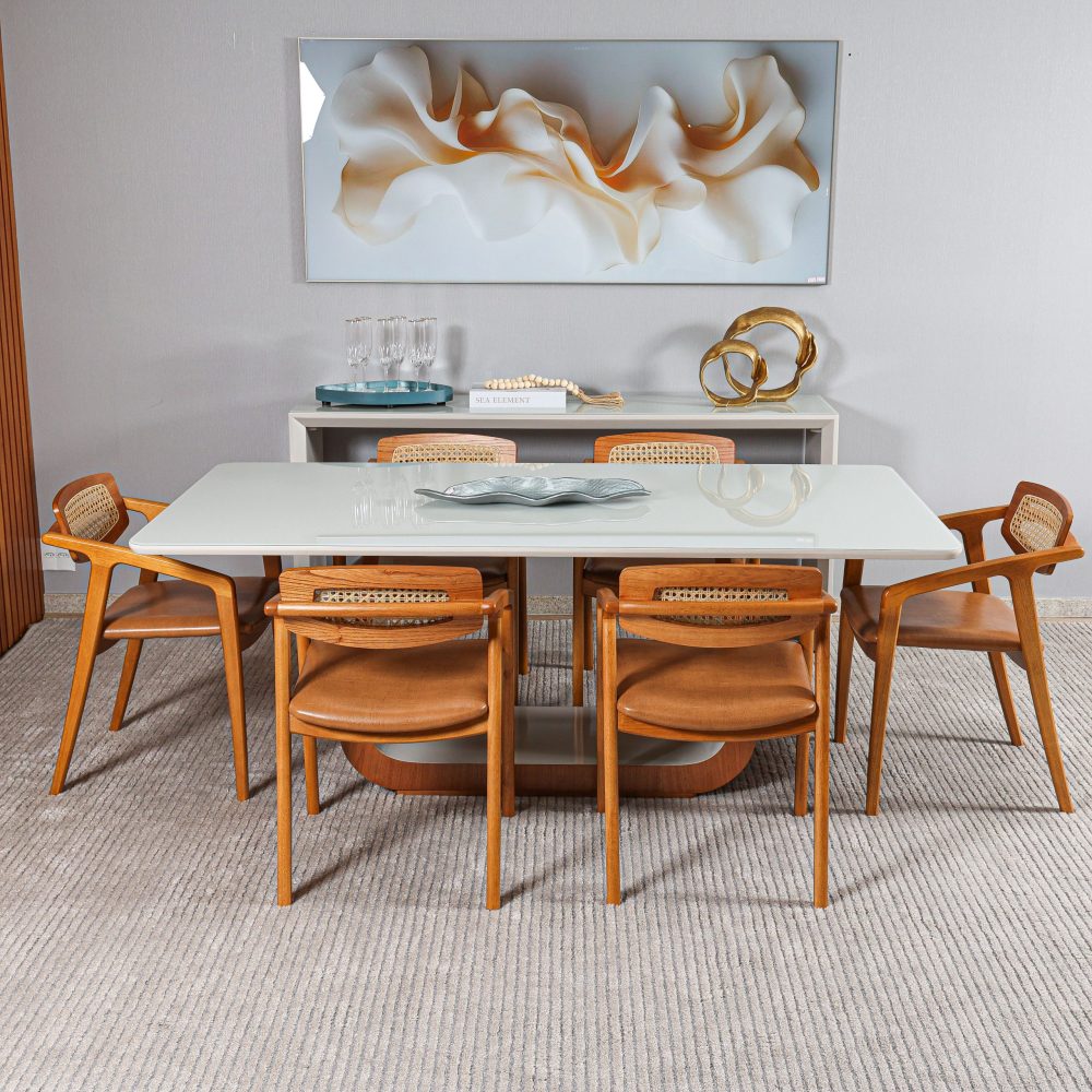 MESA RIADE 2,00 X 1,00 COM 6 CADEIRAS LOTUS