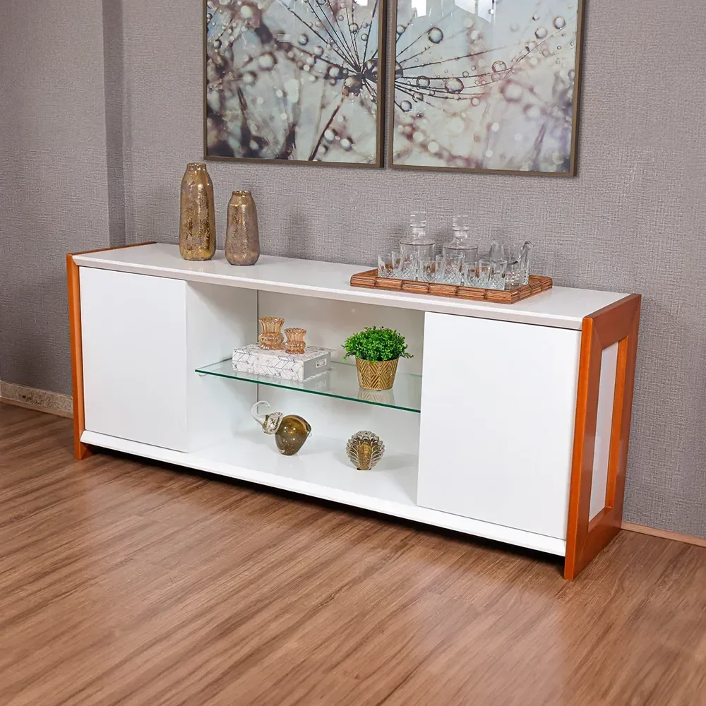 Buffet Jusmar Suiça 2,00m Castanho / Branco