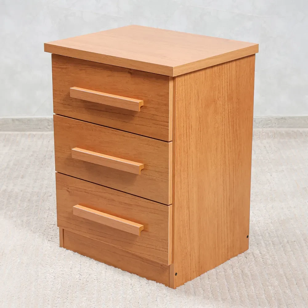 MESA DE CABECEIRA BAIO C/3 GAVETAS AMENDOA CLEAN