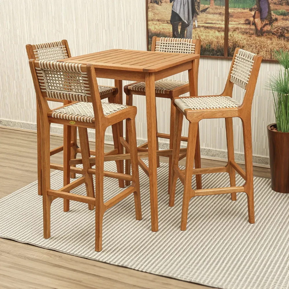 Conjunto de varanda Stain Corda Areia