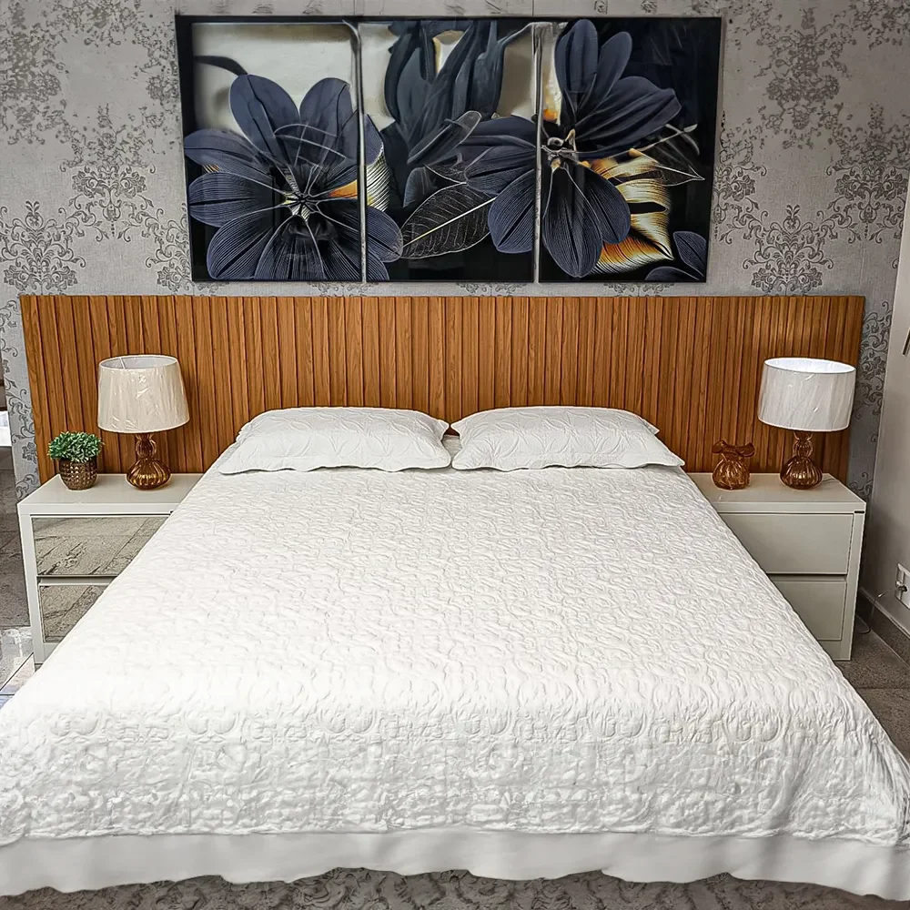 Placa Para Cabeceira 120 x 30cm Freijó