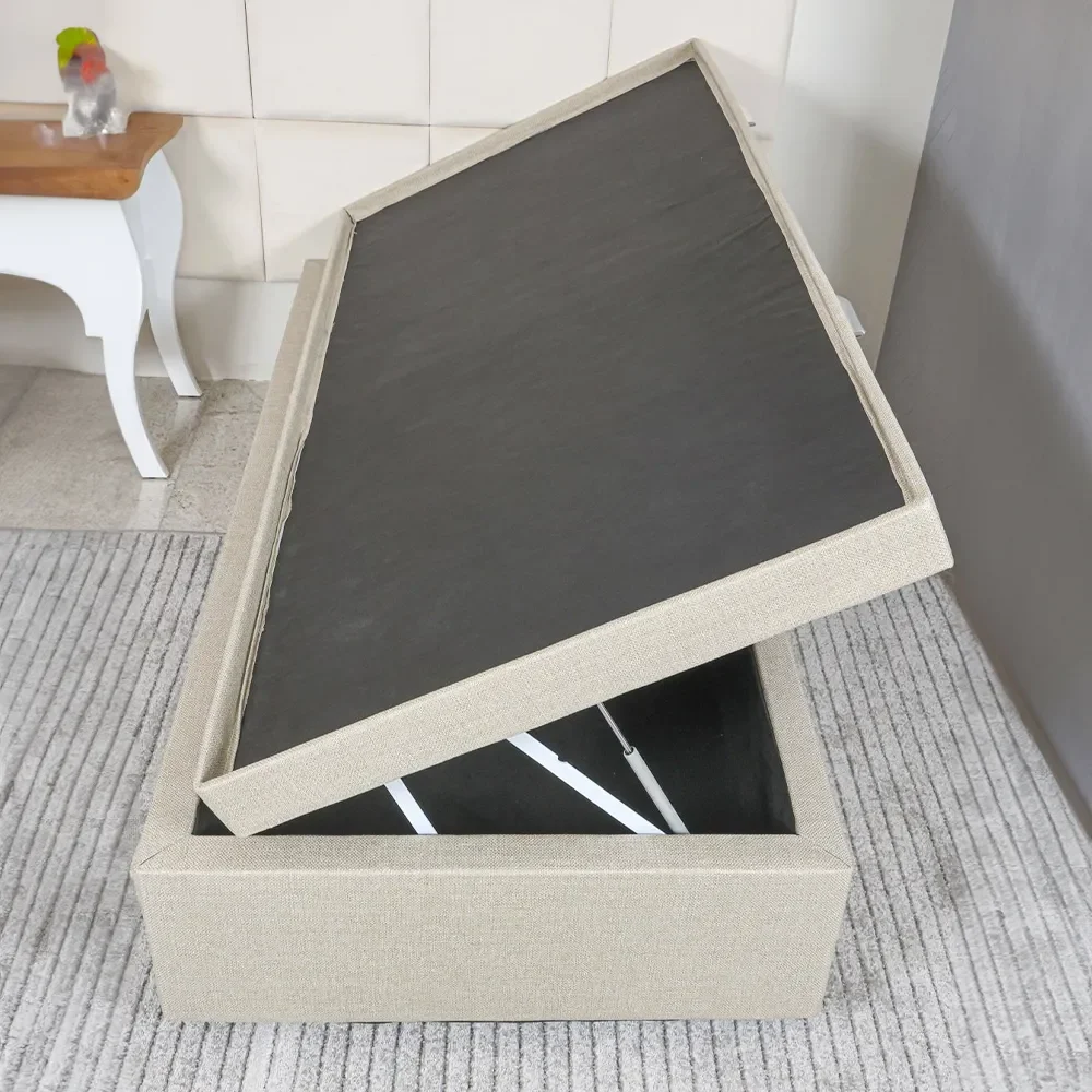 Base Box Baú Solteiro Confort 0,88 Tc Linho