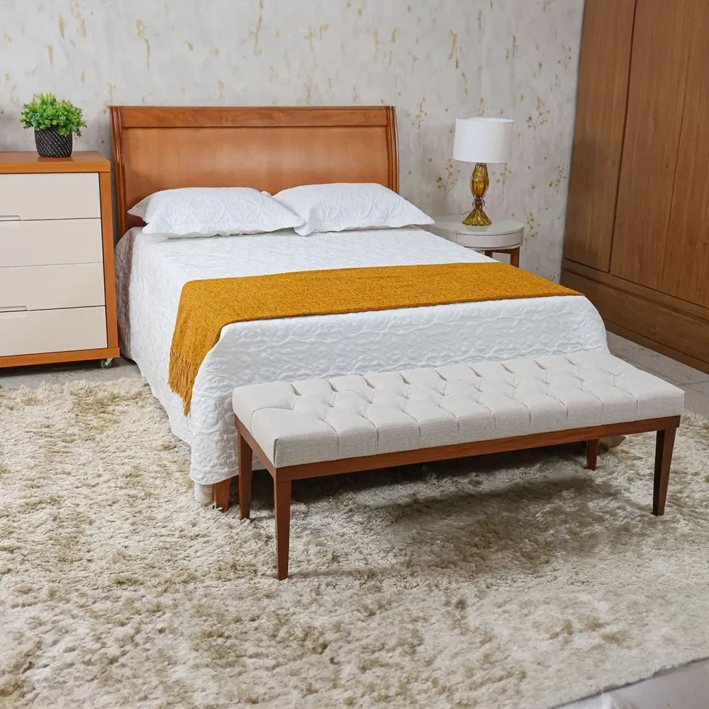 Cama Casal Queen Diana Amêndoa