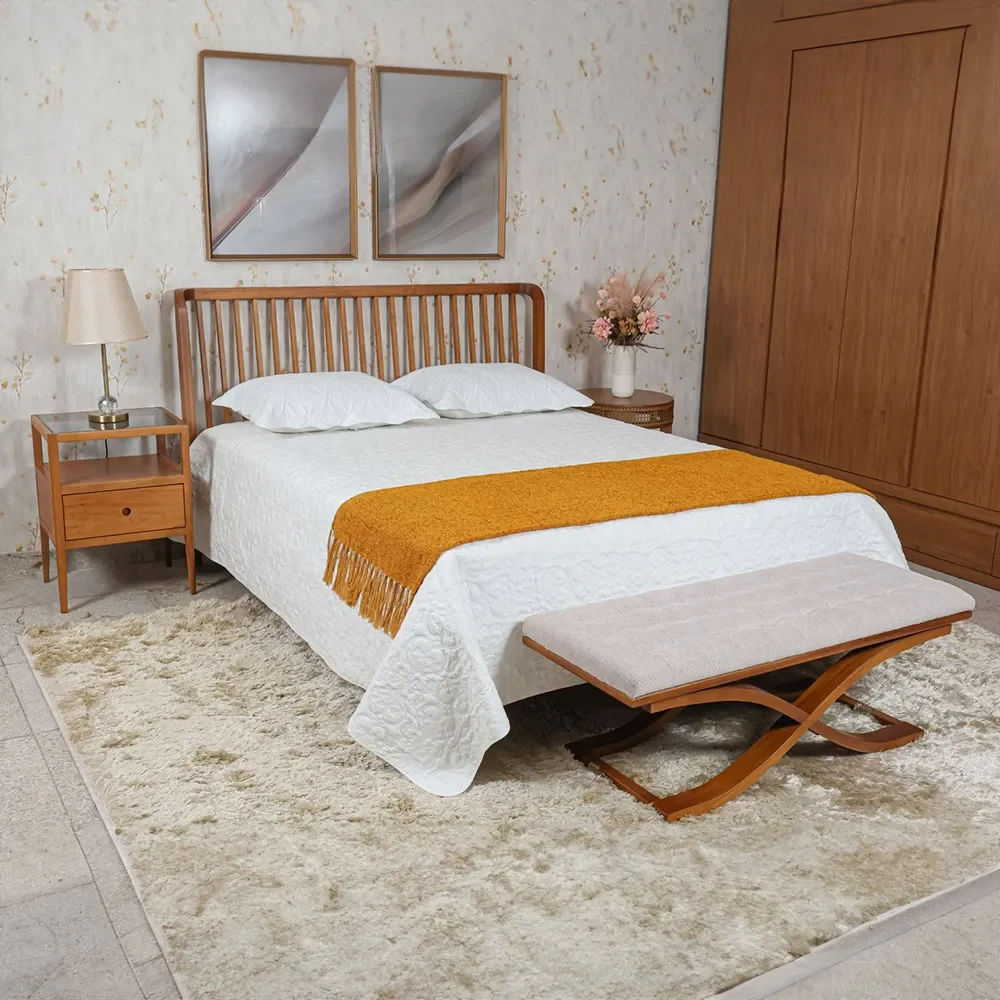 Cama Casal Queen Kiev Nogueira