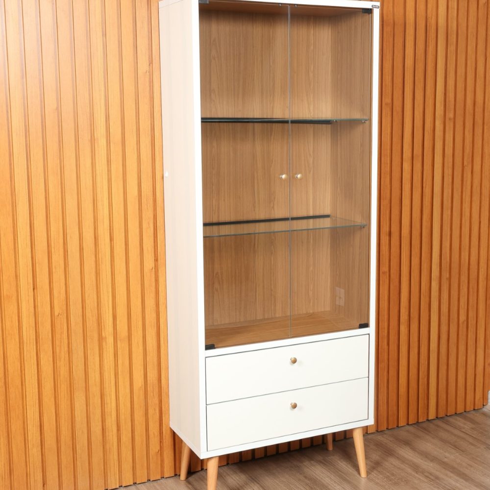 Cristaleira c717 off white/freijo 75cm