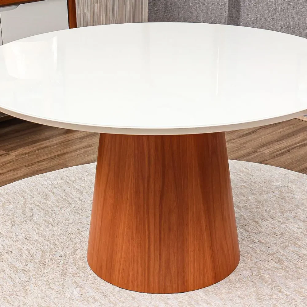 Mesa de Jantar Londres 1,30 Redonda CASTANHO JEQUITIBA / OFF