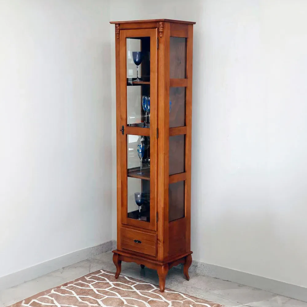 Cristaleira Linz Clássica Imbuia 1 Porta 53cm