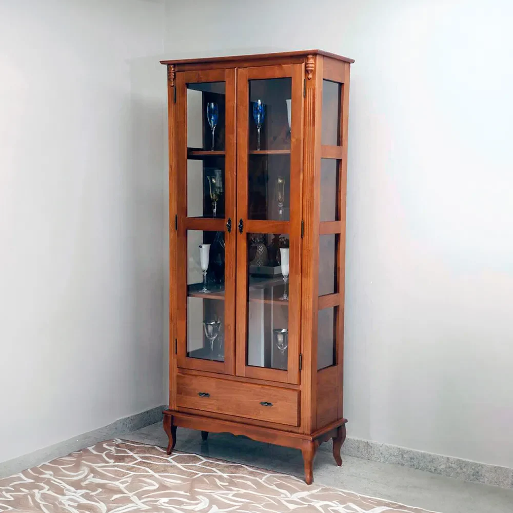 Cristaleira Linz Clássica Imbuia 2 Portas 90cm