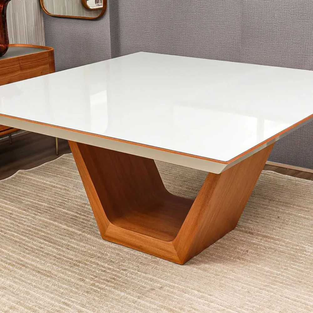 Mesa Jantar Madri 1,50 Plus Off White / Castanho